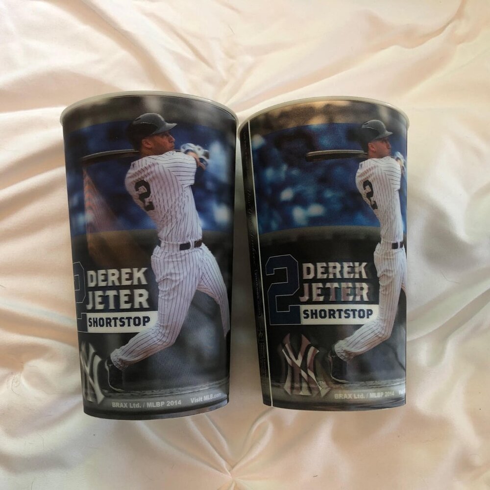 Set of 2 MLB NY YANKEES DEREK JETER Collector Souvenir cup 2014